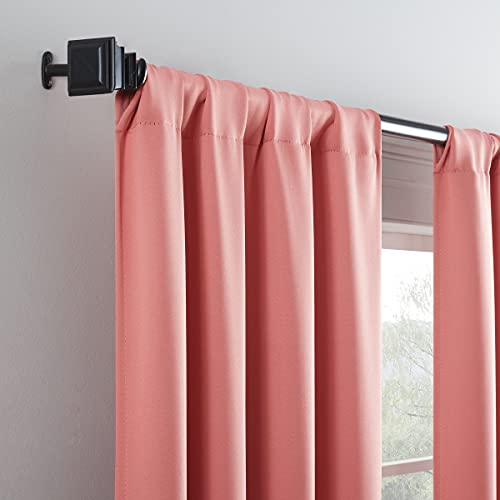 ECLIPSE Room Darkening Curtains for Bedroom - Darrell 37" x 63" Thermal Insulated Single Panel Rod Pocket Light Blocking Curtains for Living Room, Coral (16205037063CRL) - Image 2