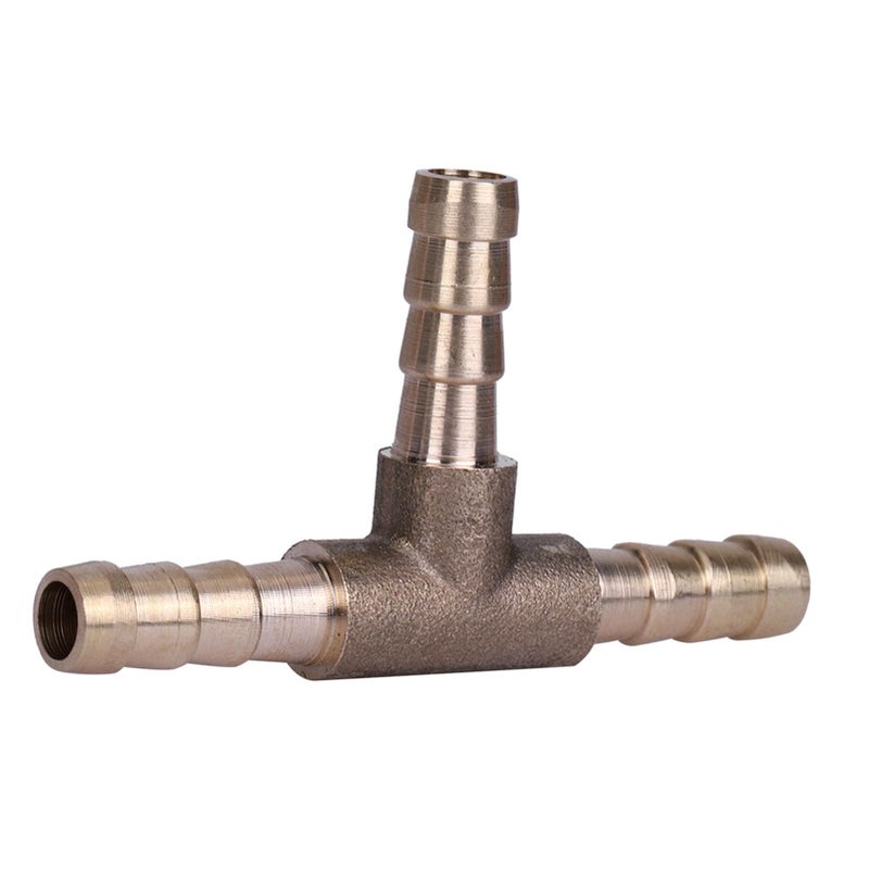 Brass 3 Way T Piece Fuel Hose Connector For 6mm 8mm 10mm 12mm Air Oil Gas - Image 4
