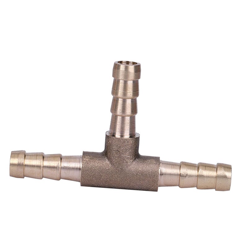 Brass 3 Way T Piece Fuel Hose Connector For 6mm 8mm 10mm 12mm Air Oil Gas - Image 2