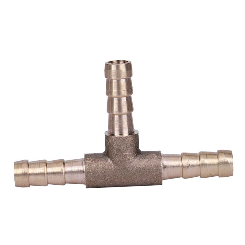 Brass 3 Way T Piece Fuel Hose Connector For 6mm 8mm 10mm 12mm Air Oil Gas - Image 3