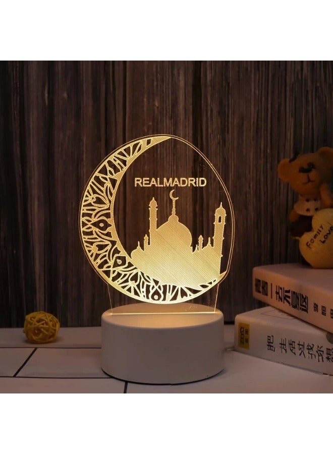 شيبشيب أضواء تزيين رمضان، مصباح رمضان ثلاثي الأبعاد LED، ضوء تزيين عيد بمنافذ USB - Image 1