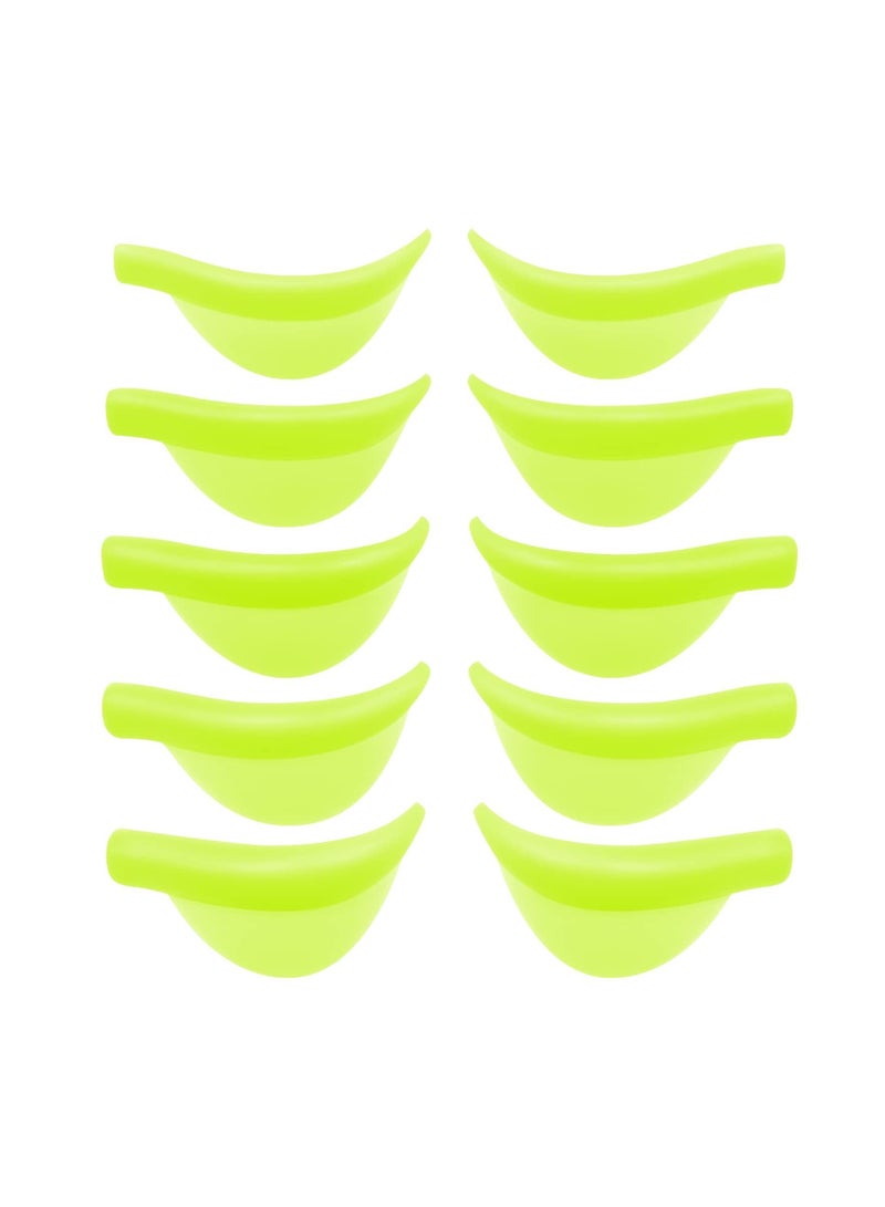 Y&D 10 Pieces Eyelash Perming Curler Perm Pad Reusable Silicone Pads 5 Sizes Lift Rods Makeup Beauty Tool for Different Length Eyelashes Lifting (Green) - Image 1