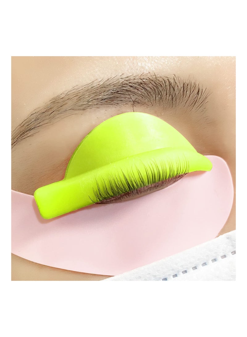 Y&D 10 Pieces Eyelash Perming Curler Perm Pad Reusable Silicone Pads 5 Sizes Lift Rods Makeup Beauty Tool for Different Length Eyelashes Lifting (Green) - Image 3