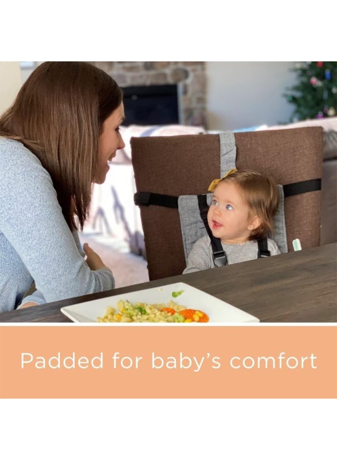 Baby Chair Harness Travel Harness Seat Fabric Portable High Chair for Travel Travel High Chair Seat Sack Portable Seat with Safety Harness Parent Pouch Must Haves Travel EssentialGrey  - Image 2