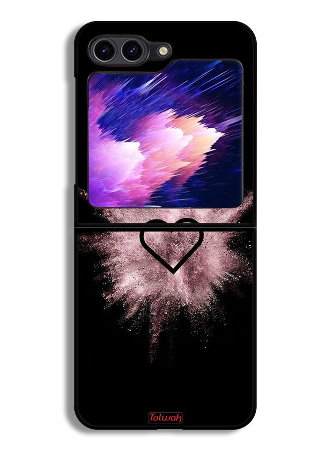 Tolwak Samsung Galaxy Z Flip6 Protective Case Cover Heart On Glitters - Image 1