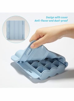 Y&D Ice Cube Tray, Flexible Silicone Trays with Spill-Resistant Lid, Easy-Release, 15-Ice Cubes Mould for Freezer, Drink, beverage, Jelly, Chilled Drinks, 1 Pcs ( Light blue )  - Image 5