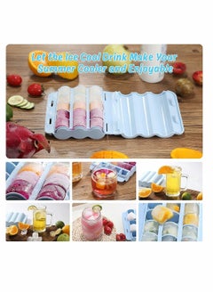 Y&D Ice Cube Tray, Flexible Silicone Trays with Spill-Resistant Lid, Easy-Release, 15-Ice Cubes Mould for Freezer, Drink, beverage, Jelly, Chilled Drinks, 1 Pcs ( Light blue )  - Image 4