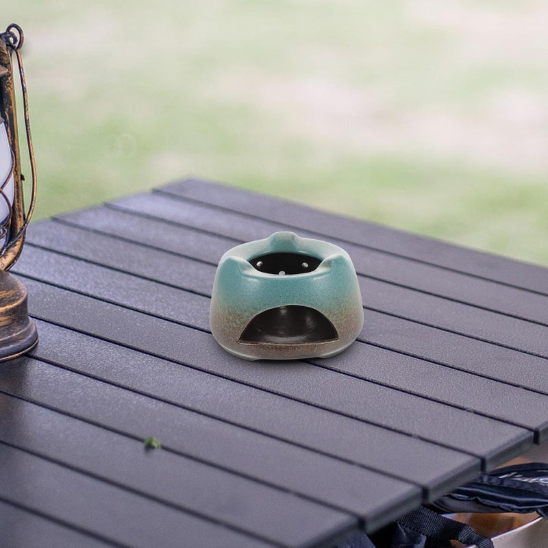 Ceramic Tea Warmer Base for Teapot and Coffee Pot Round Kiln-Glazed Green Ceramic Heater Tea Light Warmer Tray for Home and Restaurant Use During Brewing - Image 4