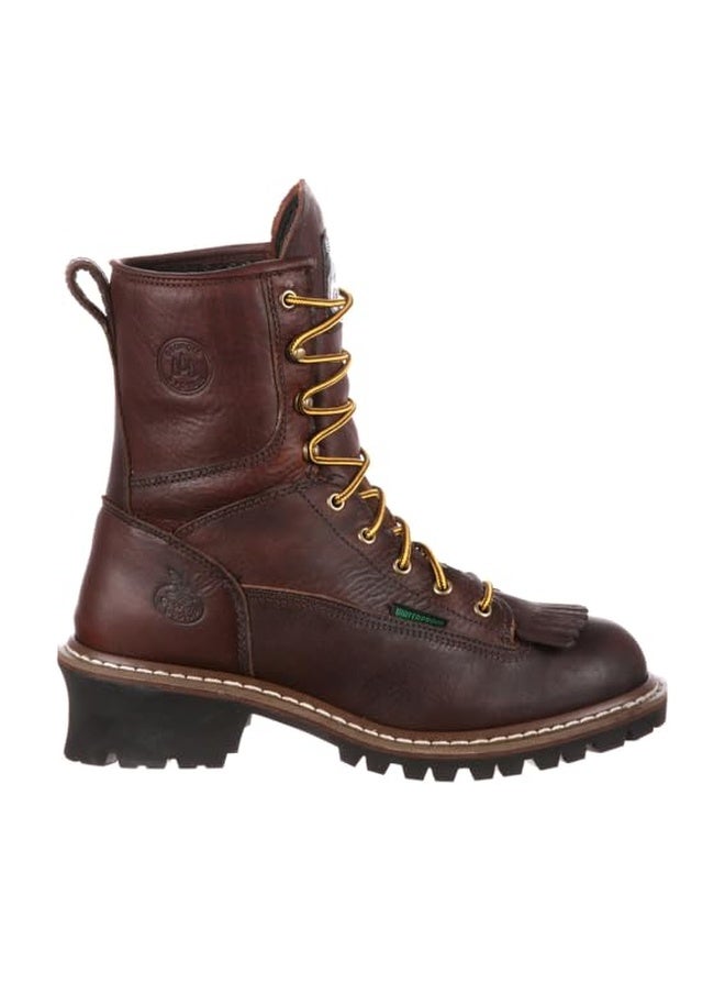 Georgia Boot Steel Toe Waterproof Logger Boot, Chocolate, Size 10(M) - Image 1