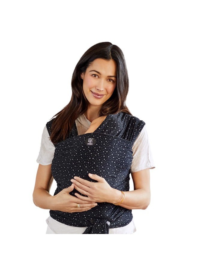 MOBY 100% Cotton Classic Baby Wrap Carrier for Newborn to Toddler up to 33lbs, Baby Sling from Birth, One Size Fits All, Breathable Stretchy, Unisex, Terrazzo Black - Image 4