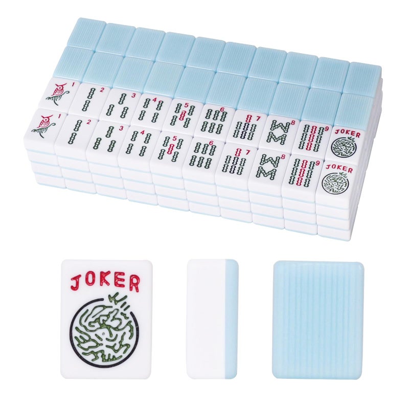 GUSTARIA American Mahjong Tiles Set,Mahjong Game Set with 166pcs 1.2â€™â€™ Light Blue Tiles (Tiles Only Set) - Image 1