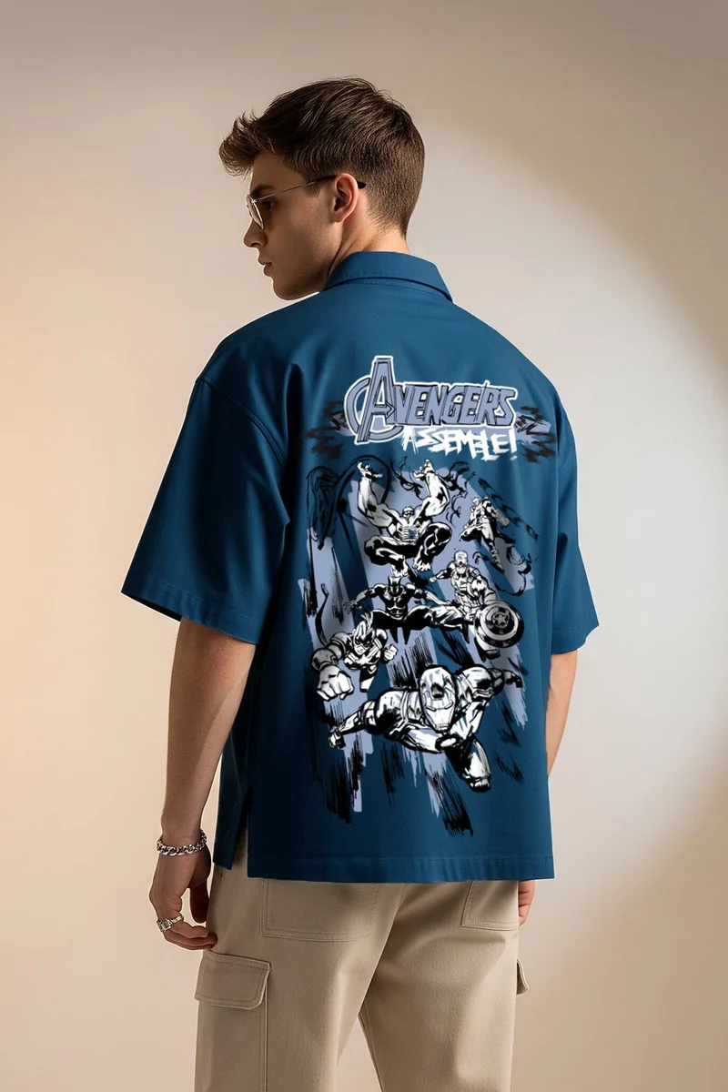 فيردو Veirdo Oversized Shirt for Men – Trendy Printed Casual Wear
