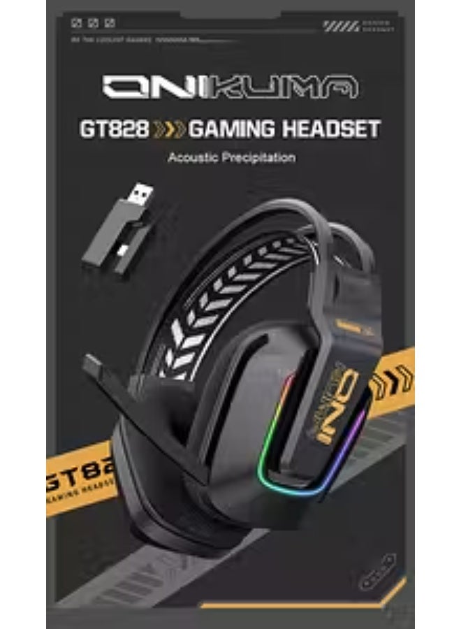 أونيكوما سماعة الألعاب متعددة الأوضاع ONIKUMA GT828 RGB - أسود - Image 3