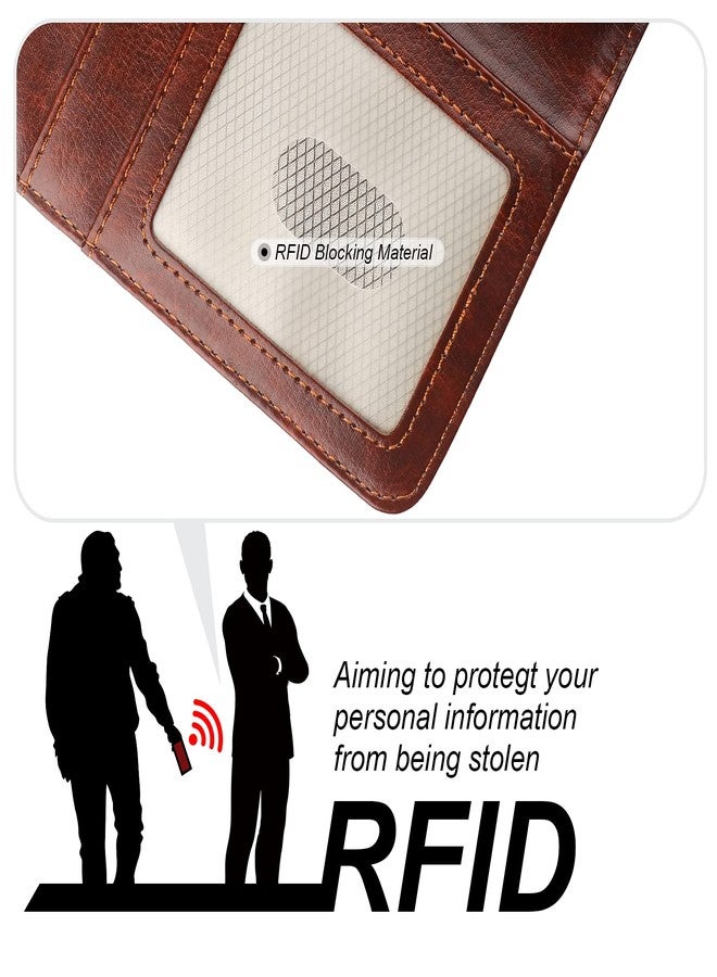 Bocasal Detachable Wallet Case for iPhone 15 Pro RFID Blocking Card Slots Holder Premium PU Leather Magnetic Kickstand Shockproof Wrist Strap Removable Flip Protective Cover 5G 6.1 inch (Brown) - Image 4