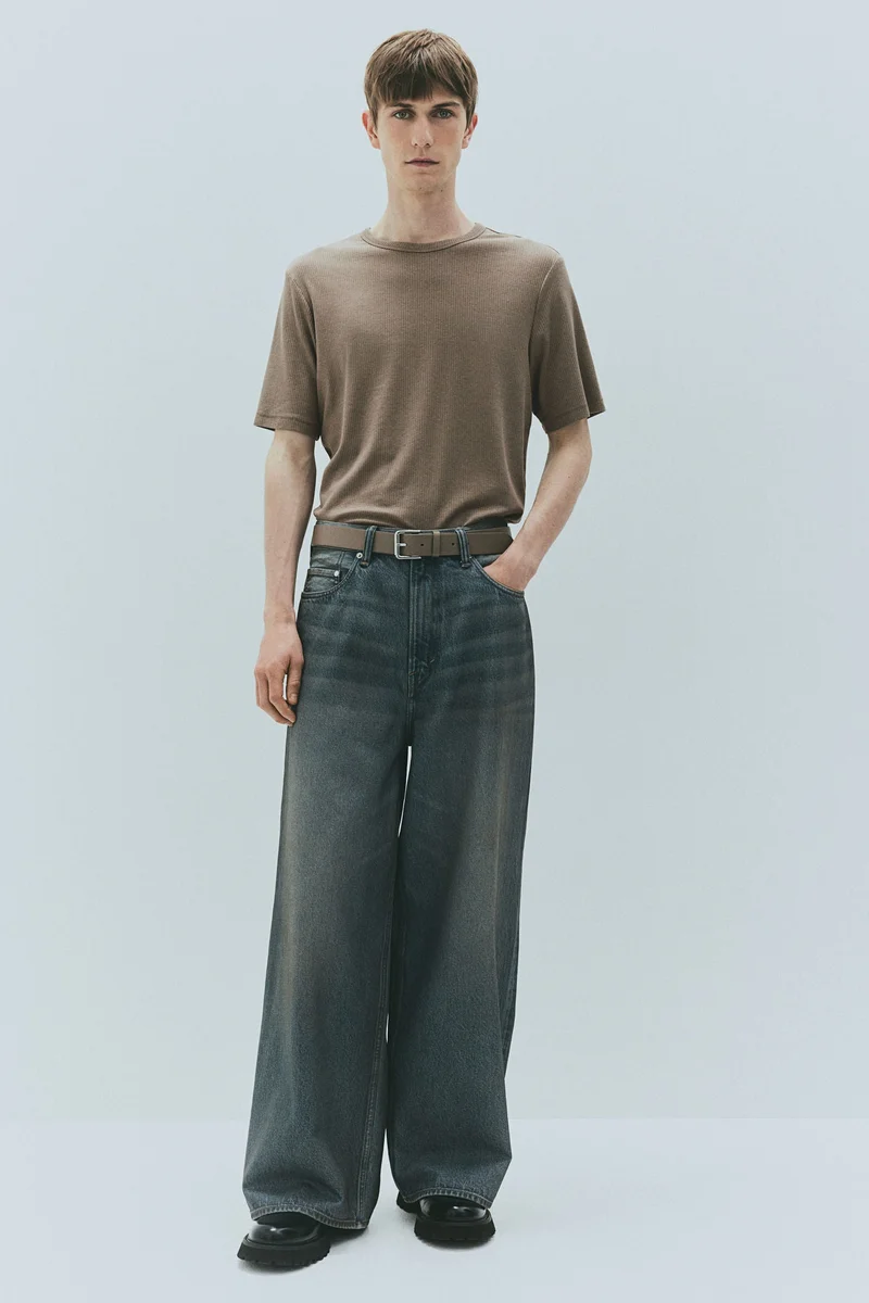 H&M Slim Fit Ribbed T-shirt