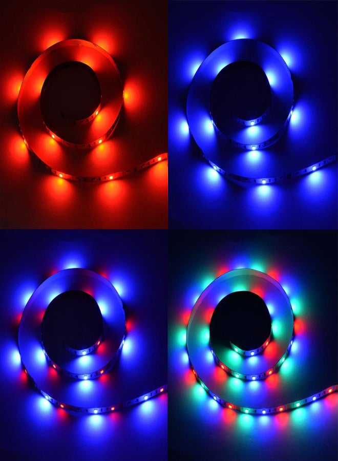 شريط إضاءة RGB بقوة 6 واط و5 فولت تيار مستمر، بطول 0.5 متر، مزود بـ 30 مصباح LED، مع جهاز تحكم عن بعد، يعمل بمنفذ USB، سطوع قابل للتعديل، قابل للتعتيم، 16 لونًا متعدد الألوان، أوضاع إضاءة متغيرة (وميض/ستروب/تلاشي/سلس)، مقاوم للماء بمعيار IP65، مزود بـ SMD3825، مناسب للاستخدام الداخلي والخارجي، مثل أجهزة التلفزيون، وخزائن النبيذ، وتزيين المنازل والحفلات والمهرجانات، وحفلات الكريسماس وحفلات الزفاف. - Image 4