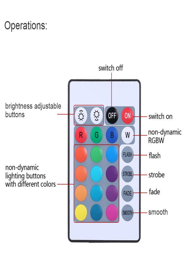 شريط إضاءة RGB بقوة 6 واط و5 فولت تيار مستمر، بطول 0.5 متر، مزود بـ 30 مصباح LED، مع جهاز تحكم عن بعد، يعمل بمنفذ USB، سطوع قابل للتعديل، قابل للتعتيم، 16 لونًا متعدد الألوان، أوضاع إضاءة متغيرة (وميض/ستروب/تلاشي/سلس)، مقاوم للماء بمعيار IP65، مزود بـ SMD3825، مناسب للاستخدام الداخلي والخارجي، مثل أجهزة التلفزيون، وخزائن النبيذ، وتزيين المنازل والحفلات والمهرجانات، وحفلات الكريسماس وحفلات الزفاف. - Image 2