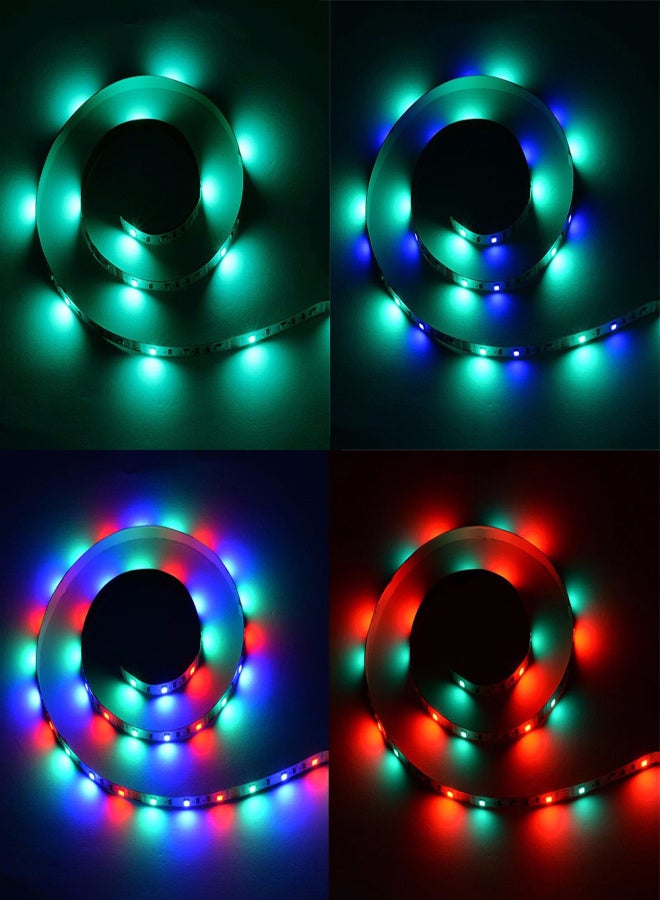 شريط إضاءة RGB بقوة 6 واط و5 فولت تيار مستمر، بطول 0.5 متر، مزود بـ 30 مصباح LED، مع جهاز تحكم عن بعد، يعمل بمنفذ USB، سطوع قابل للتعديل، قابل للتعتيم، 16 لونًا متعدد الألوان، أوضاع إضاءة متغيرة (وميض/ستروب/تلاشي/سلس)، مقاوم للماء بمعيار IP65، مزود بـ SMD3825، مناسب للاستخدام الداخلي والخارجي، مثل أجهزة التلفزيون، وخزائن النبيذ، وتزيين المنازل والحفلات والمهرجانات، وحفلات الكريسماس وحفلات الزفاف. - Image 5