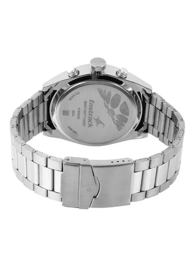 Fastrack All Nighters Quartz Multifunction Watch for Guys With Black Dial Metal Strap - Image 4