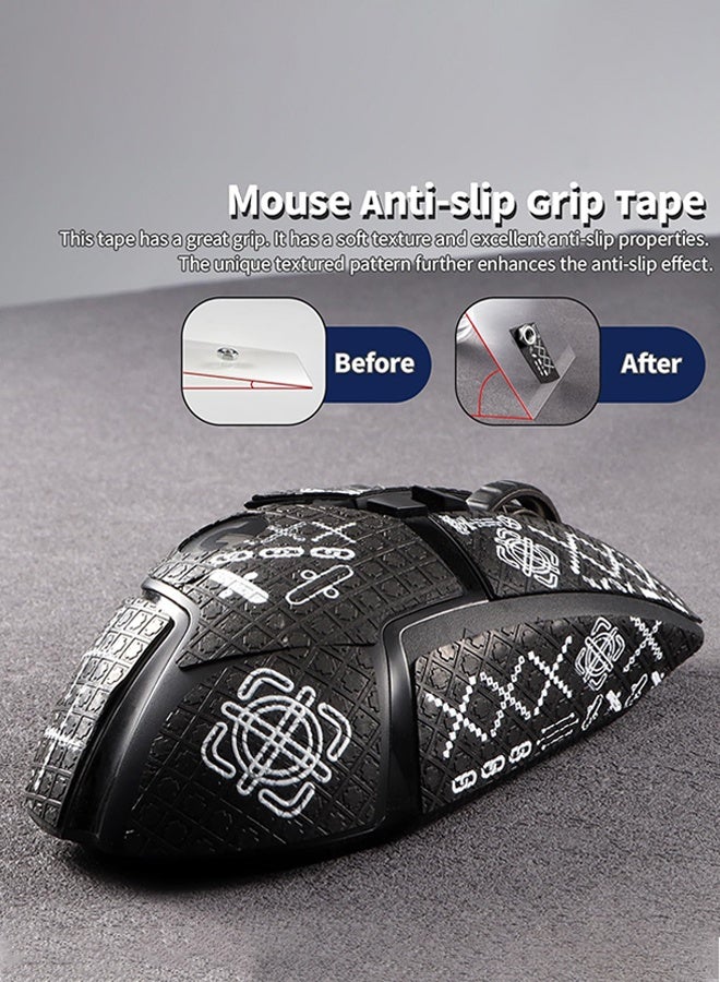 SUNDAREE طقم شريط لاصق للفأرة 2 في 1، أسود + أبيض، تغطية كاملة للفأرة G502 السلكية/اللاسلكية، ذاتي اللصق، مقطوع مسبقًا، مقاوم للعرق، مانع للانزلاق، طقم ترقية احترافي للفأرة - Image 5
