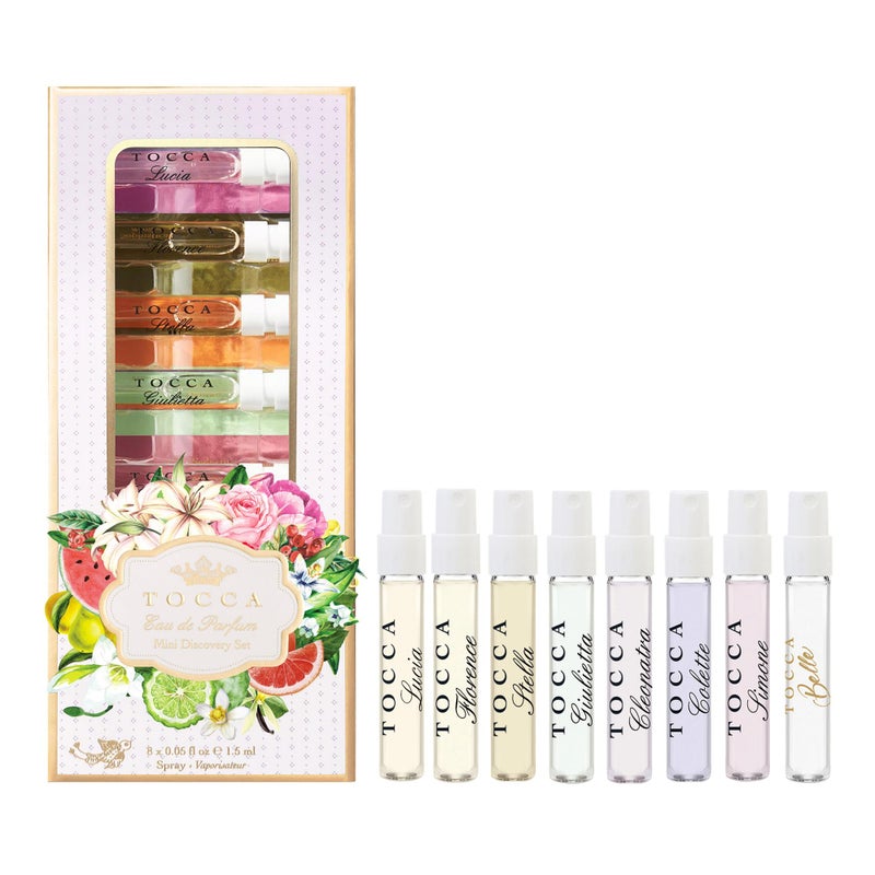 Tocca Women's Perfume Mini Discovery Sampler Set of 8, 1.5ml Each - Includes Cleopatra, Stella, Florence, Giulietta, Colette, Simone, Belle & Lucia - Image 1