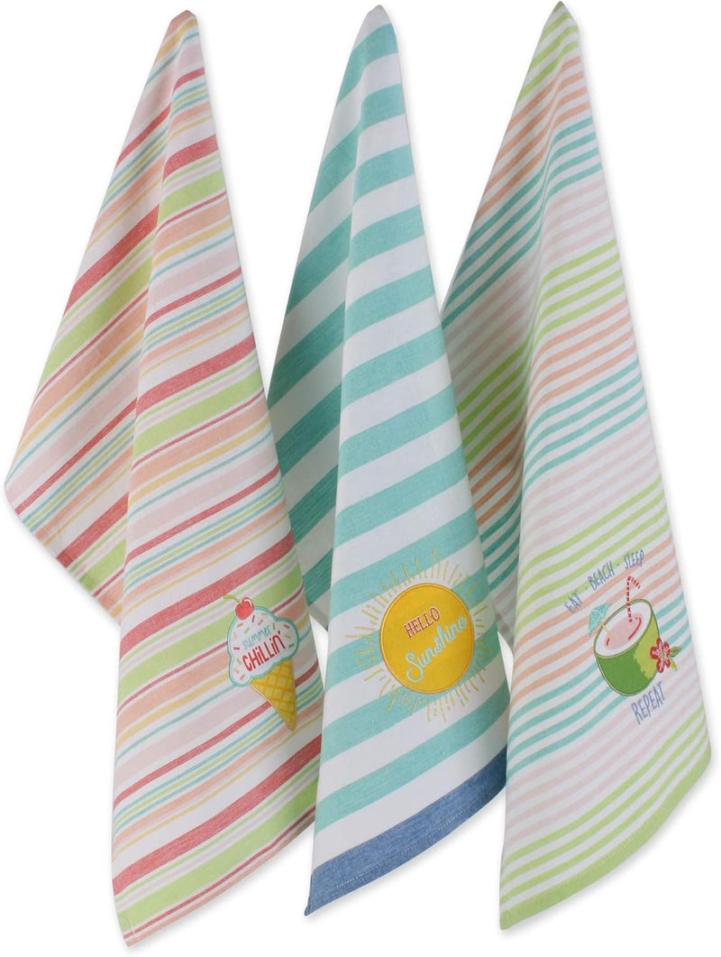 DII Watermelon Collection Kitchen Dishtowel Set Summer Fun 3 Piece - Image 1