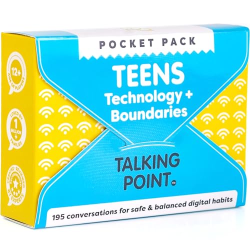TALKING POINT CARDS 195 Parent Teens Conversation Cards Support Parents Teens in Navigating Technology Social Media Boundaries Put Down The Phone Improve Communication Perfect for Home Classroom Use - Image 1