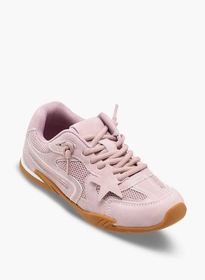 ليتل ميسي Girls Lace-Up Ankle School Sneakers