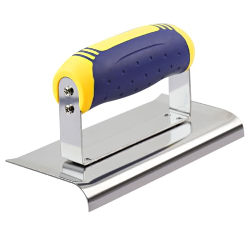 Serplex® Stainless Steel Concrete Edger Curved Edged Concrete Edger with Anti-slip Rubberized Handle Multi-purpose Concrete Edger for Slabs, Sidewalks, Driveways, Decorative Concrete - Image 1