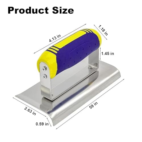 Serplex® Stainless Steel Concrete Edger Curved Edged Concrete Edger with Anti-slip Rubberized Handle Multi-purpose Concrete Edger for Slabs, Sidewalks, Driveways, Decorative Concrete - Image 2