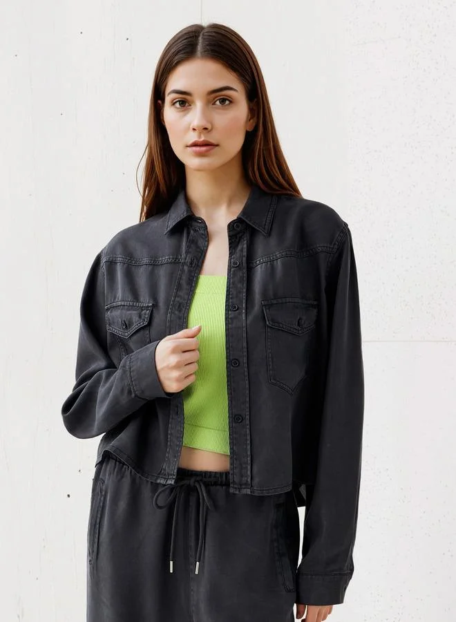 لي كوبر قميص لي كوبر بقصة عادية بأكمام طويلة من التنسل