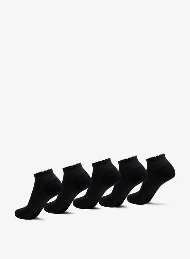 Flora Bella By Shoexpress Women Chevron Textured Ankle Length Socks - Set of 5