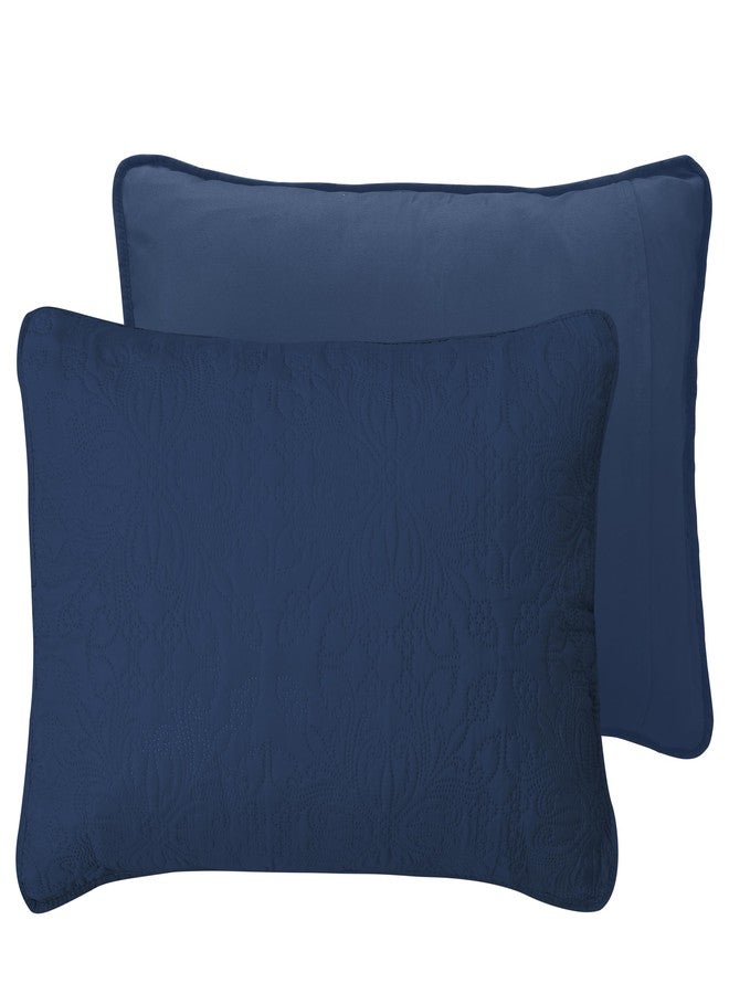 Easy-Going Twin Size Reversible Quilt Set with 1 Quilt and 1 Pillow Sham, Soft Bed Quilt Cover, Water Resistant Lightweight Microfiber Bedspread, Stain Resistant, Damask-Dark Blue/Light Blue - Image 4