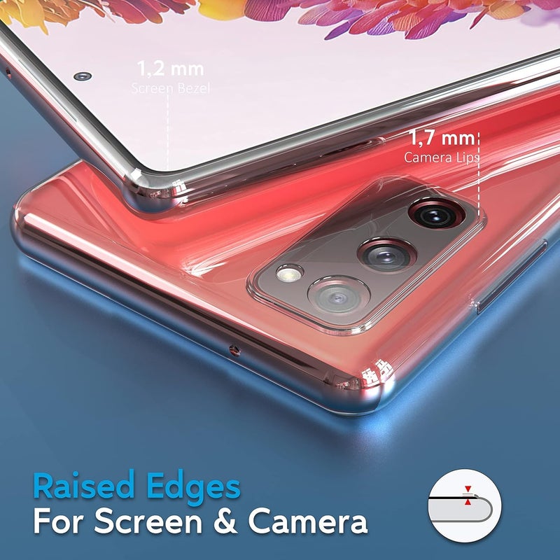 Realcase غطاء خلفي لجهاز سامسونج جالاكسي S20 FE | مقاوم للخدوش وصدمات حماية شفاف (سيليكون | شفاف) - Image 4