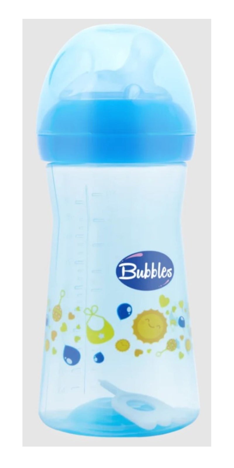 Bubbles Natural Angled-Nipple Feeding Bottle 280Ml-Blue - Multishape - Image 2