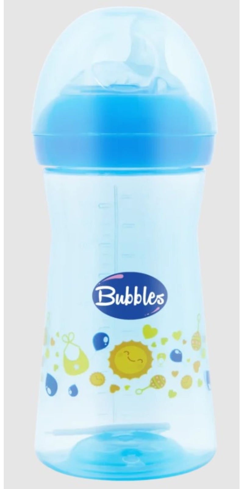 Bubbles Natural Angled-Nipple Feeding Bottle 280Ml-Blue - Multishape - Image 3
