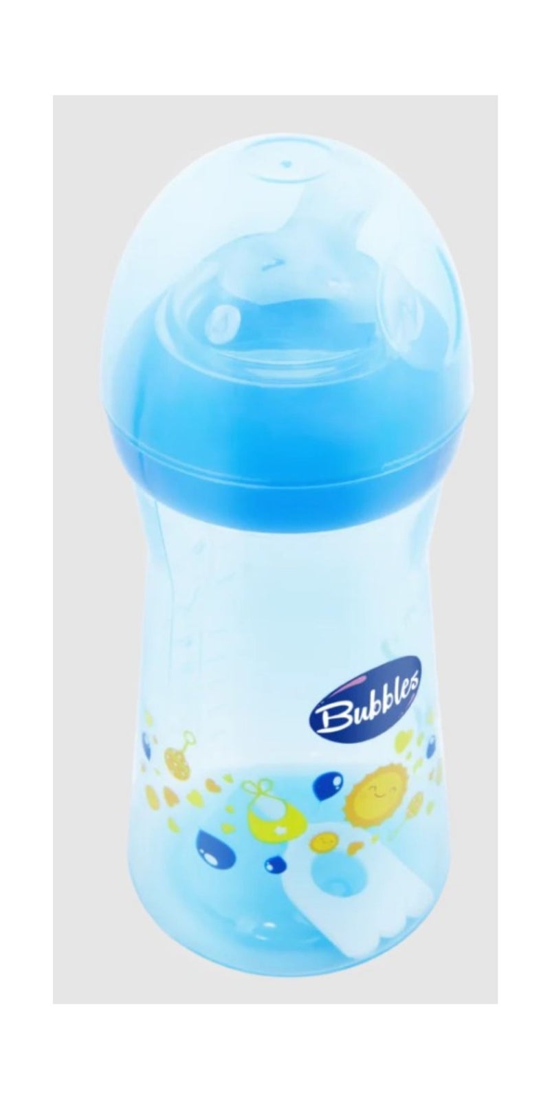 Bubbles Natural Angled-Nipple Feeding Bottle 280Ml-Blue - Multishape - Image 4