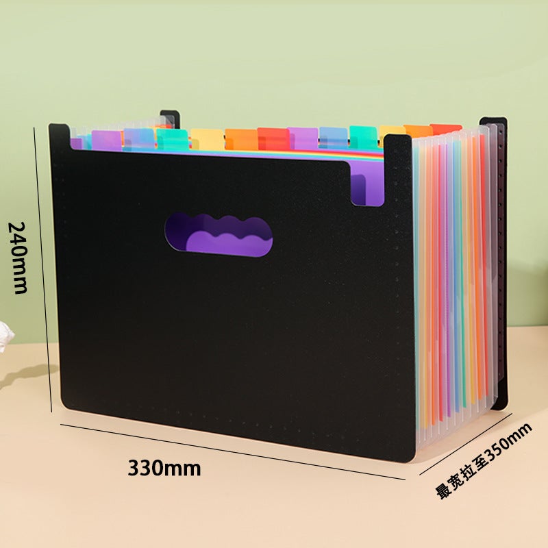 New Rainbow Classified Organ Bag A4 Bill Storage Bag Multi-Layer Document Document Bag Desktop Vertical Storage Bag - Image 5