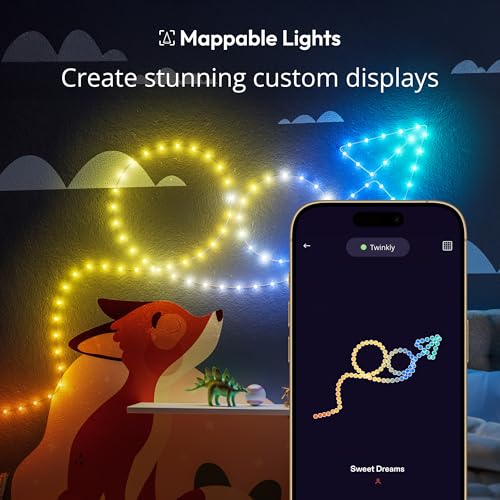 Twinkly Candies App-Controlled Star-Shaped USB-C LED Light String with 100 RGB (16 Mil. Colors) 6 M/19.7 FT. Clear Wire. USB-C Adapter Not Included - Image 4