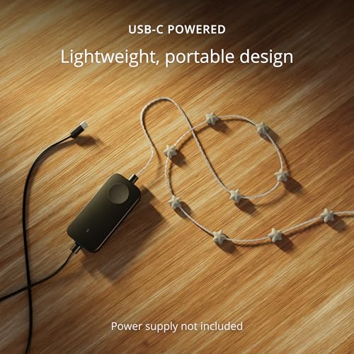 Twinkly Candies App-Controlled Star-Shaped USB-C LED Light String with 100 RGB (16 Mil. Colors) 6 M/19.7 FT. Clear Wire. USB-C Adapter Not Included - Image 3