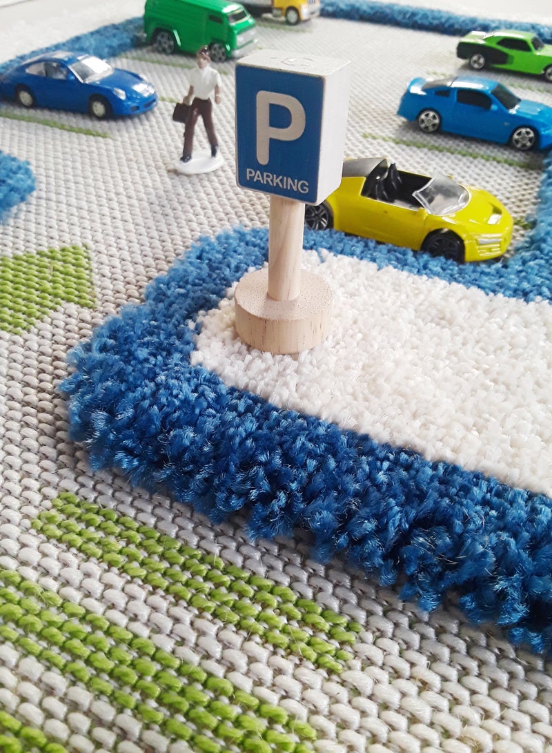 IVI 3D Play Carpet Traffic Design - Large | Blue | Activity Playmat for Kids & Children | Bedroom, Living Room, Nursery Rug | Polypropylene | Foldable | 180 cm x 134 cm - Image 3
