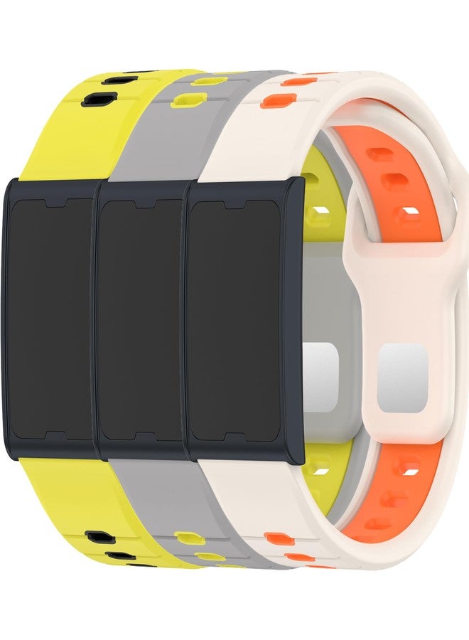 QHBAMD 3 Pack Compatible for Amazfit Helio Strap Silicone Band- Soft Breathable Waterproof Sport, Adjustable for Women Men - Image 1