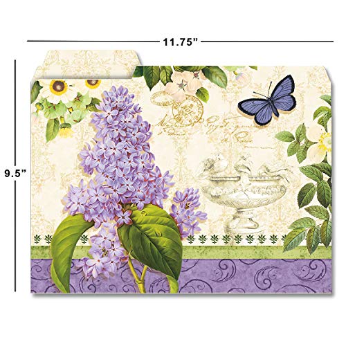 Current Grande Fleur File Folders Value Pack - Bulk Set of 24, 6 Pretty Decorative Designs, 1/3 Cut Tabs, Heavy-Duty Paper Stock, Office Supplies for Home & Work, 9-½” x 11-¾” Letter Size - Image 3