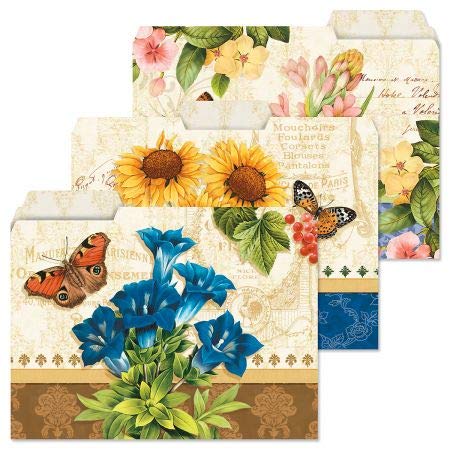 Current Grande Fleur File Folders Value Pack - Bulk Set of 24, 6 Pretty Decorative Designs, 1/3 Cut Tabs, Heavy-Duty Paper Stock, Office Supplies for Home & Work, 9-½” x 11-¾” Letter Size - Image 2