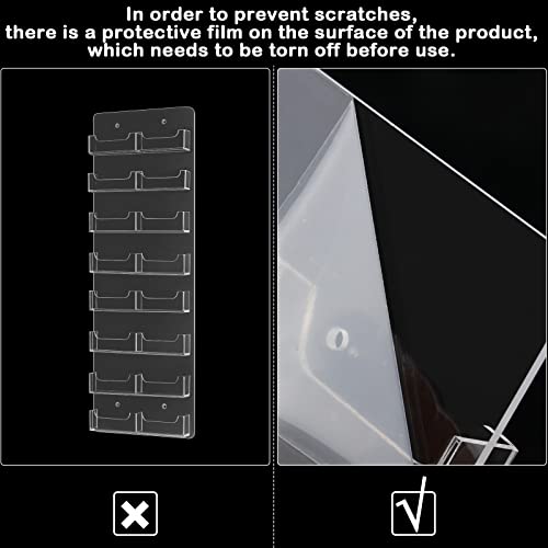 Lincia Acrylic Business Card Holder Wall Mount Clear Sticker Display Rack Multiple Clear Card Organizing Sticker Display Stand Pre Drilled Acrylic Holders(16 Pocket) - Image 4