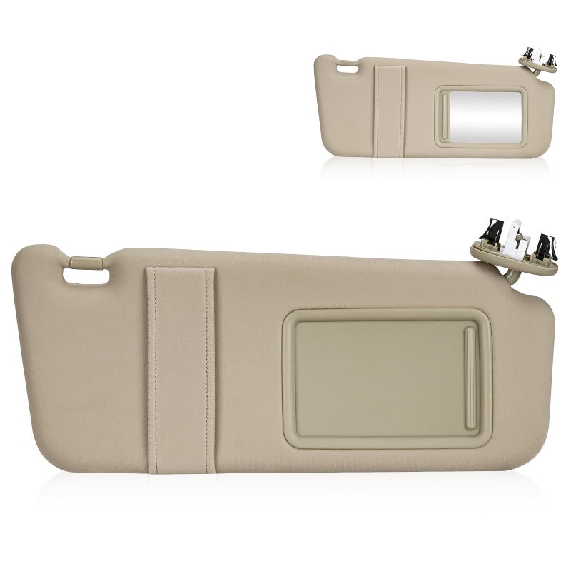 Hurotoms Right Passenger Side Sun Visor with Sunroof and Light for Toyota Camry 2007 2008 2009 2010 2011 Replacement 7431006770B0 Beige