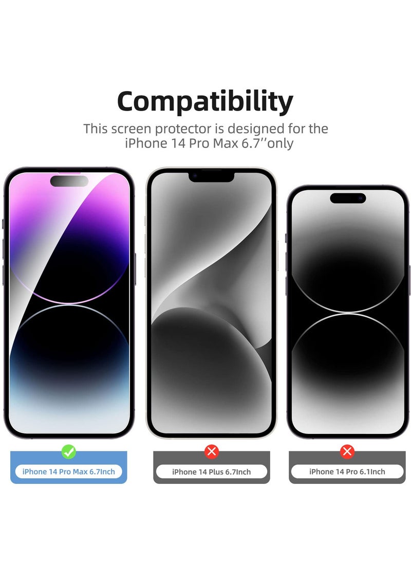 3 Pack Designed for iPhone 14 Pro Max (6,7") Screen Protector Tempered Glass, Case Friendly Anti Scratch Bubble Free Ultra Resistant - Image 2