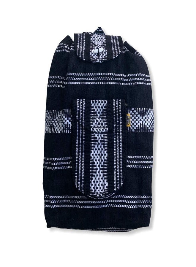 BLACK & WHITE, UNISEX, LARGE, BACKPACK, WOVEN, CANVAS, DRAWSTRING, BEACH BAG - Image 1