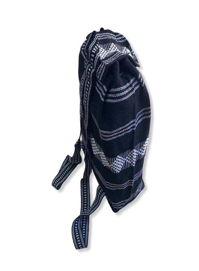 BLACK & WHITE, UNISEX, LARGE, BACKPACK, WOVEN, CANVAS, DRAWSTRING, BEACH BAG - Image 2