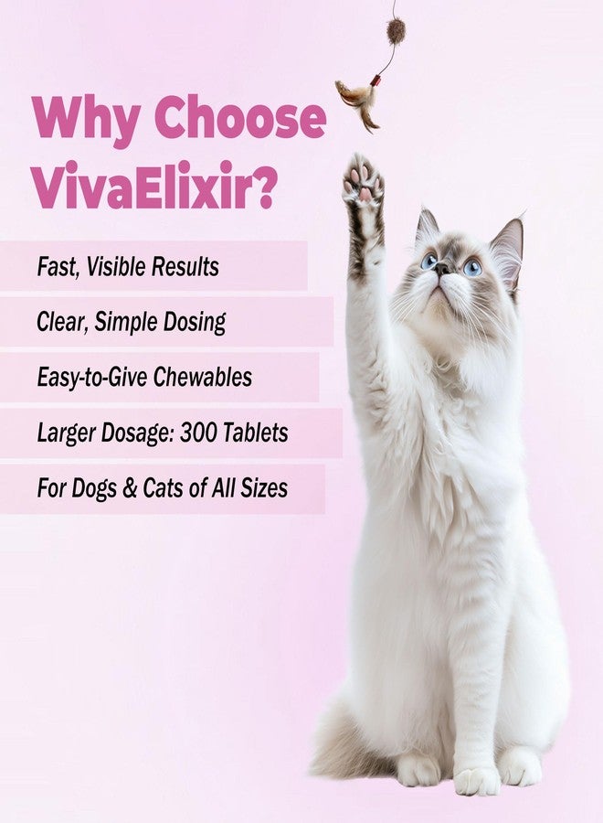 VivaElixir Probiotics for Dogs - Diarrhea Relief for Dogs and Cats - Supports Relief of Diarrhea and Loose Stools - Supports Digestive Balance and Gut Health - with Kaolin Clay and Probiotics - 300 Tablets - Image 5